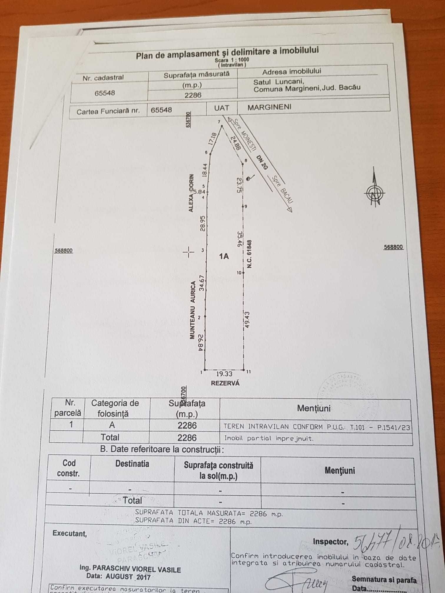 Teren Luncani, jud. Bacau, intravilan, 2286 mp, toate utilitatile