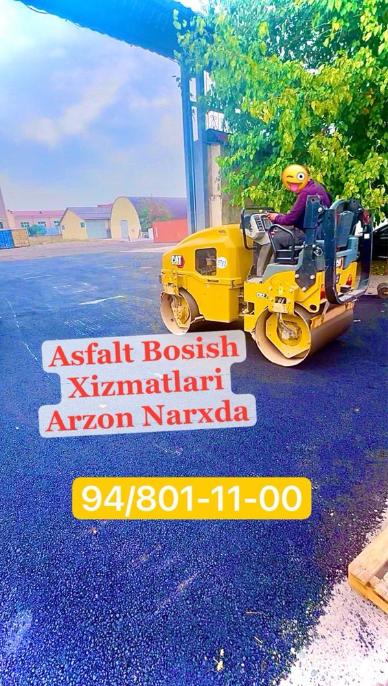 ASFALT yotqizish Xizmati Asfalt Yo'l ishlari Katok Ukladchik Tekislash
