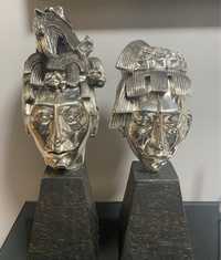 Statuete cap Pakal semnate D Argenta -argint