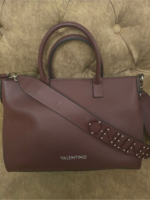 Дамска чанта Valentino, цвят бордо
