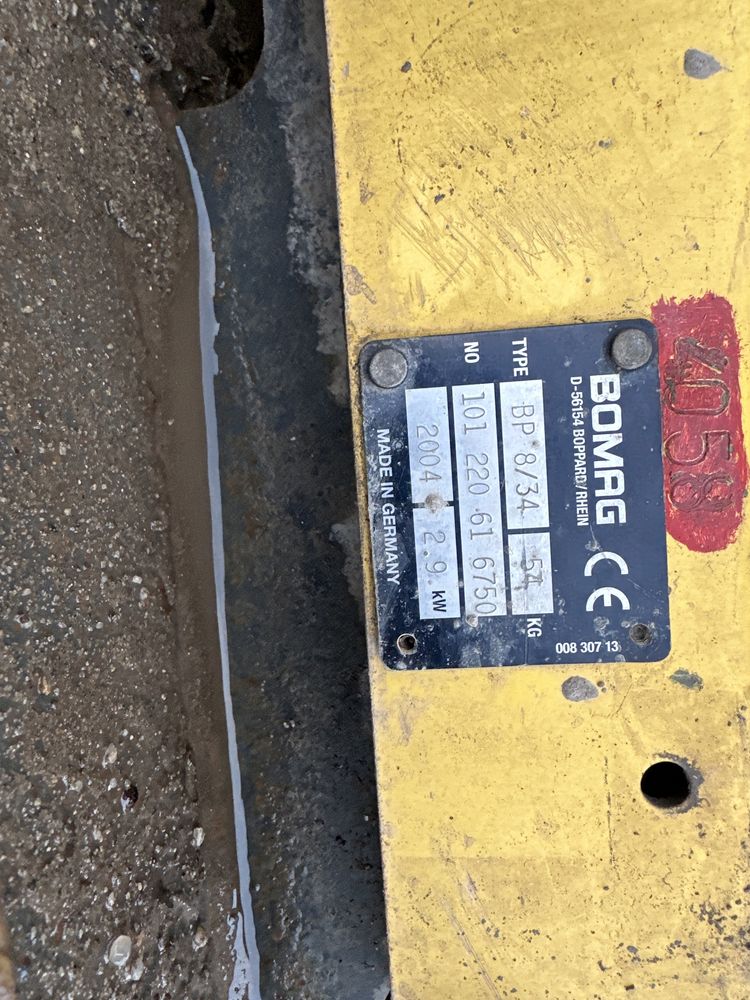 Bomag BP 8/34 54 kg placa compactoare asfalt pavaj wacker neuson