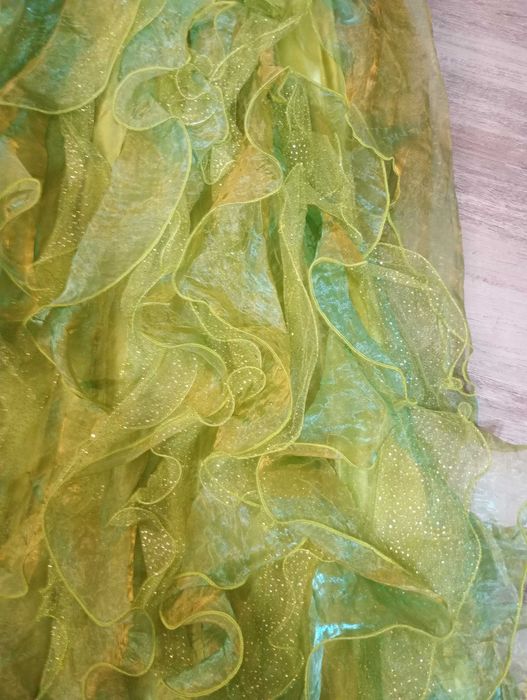 Set corset + fustă lungă verde lime (dimensiuni cerute!)