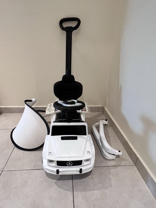 Ride-on с дръжка MERCEDES G350D БЯЛА - 3 в 1