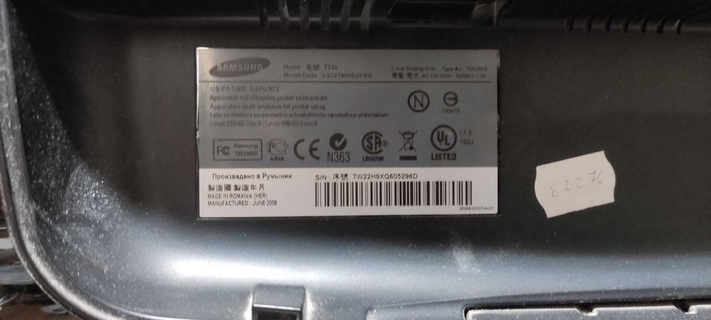 Monitor LCD Samsung SyncMaster T220 22 inch