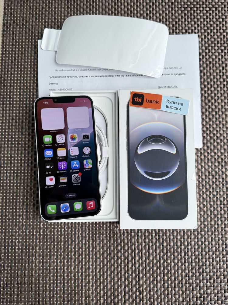 ‼️Нов•iphone 16е ЛИЗИНГ 37лв/м айфон White 16е