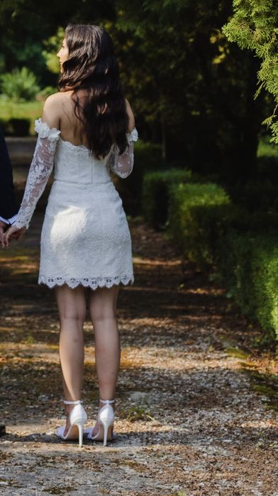 Rochie de cununie civilă din dantelă – scurtă, elegantă & modernă