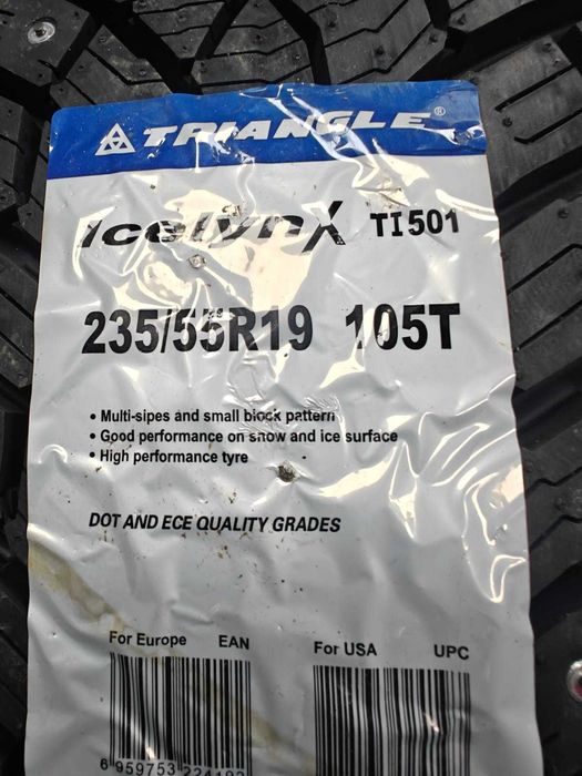 235/55/19 шипы triangle новые
