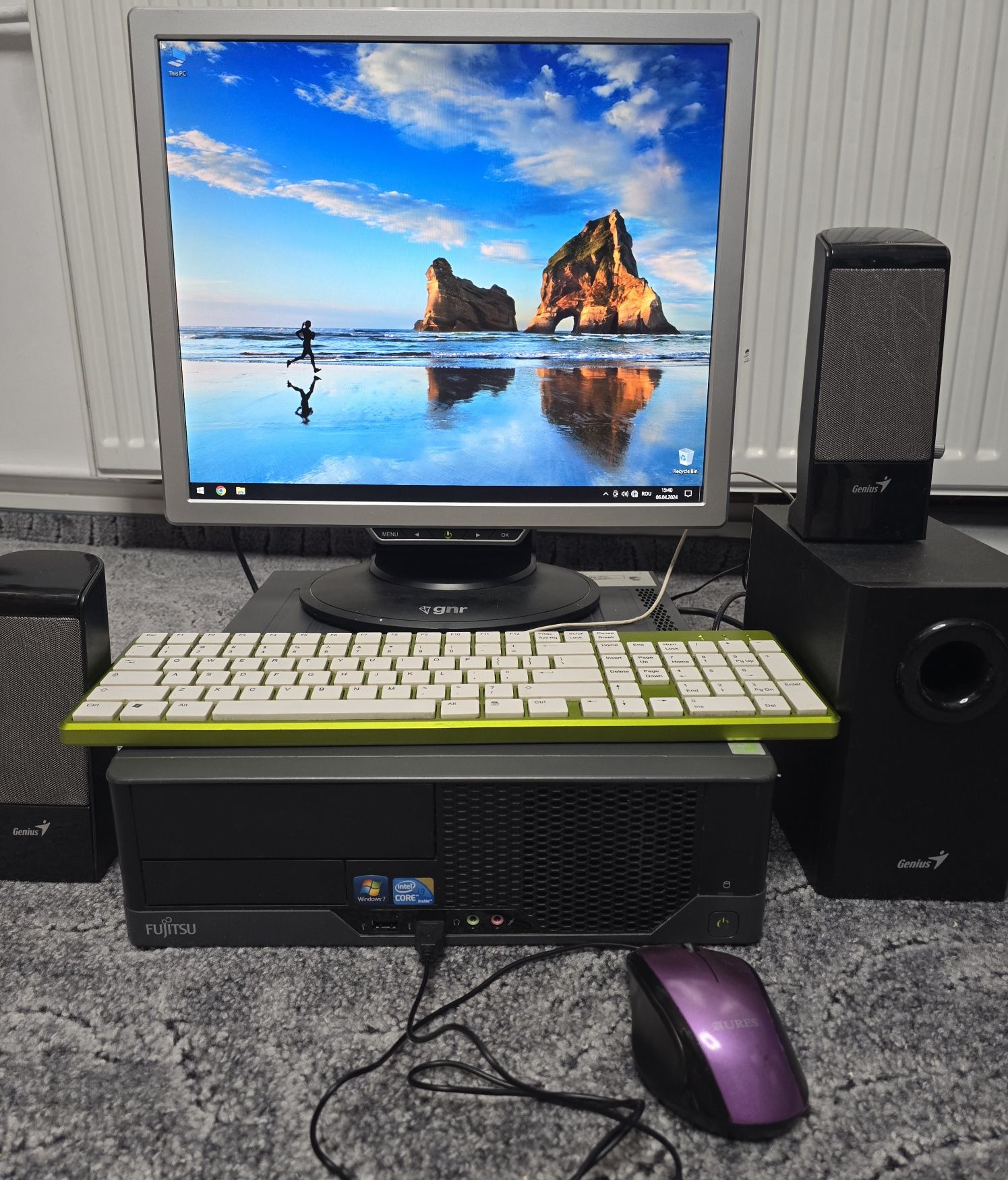 Sistem desktop i 5, monitor, boxe, mouse si tastatura