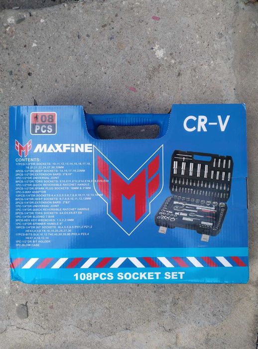 Куфар с инструменти Гидория 108 части хром ванадий MAXFINE