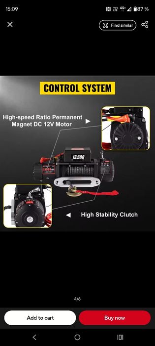 Troliu electric 12 volti 13500 lbs Nou!