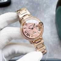 Автоматичен дамски часовник Ballon Bleu De Cartier Pink Diamond