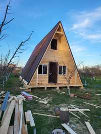 Cabane stil A Frame si case din structura de lemn