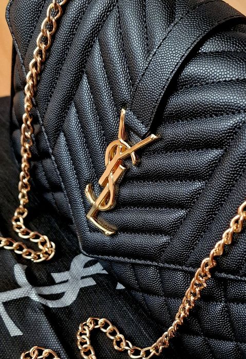 Geanta damă super model (Ysl),logo metalic auriu, saculet, etichetă