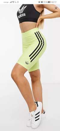 Adidas Oiginals logo leggings shorts - frozen lemon