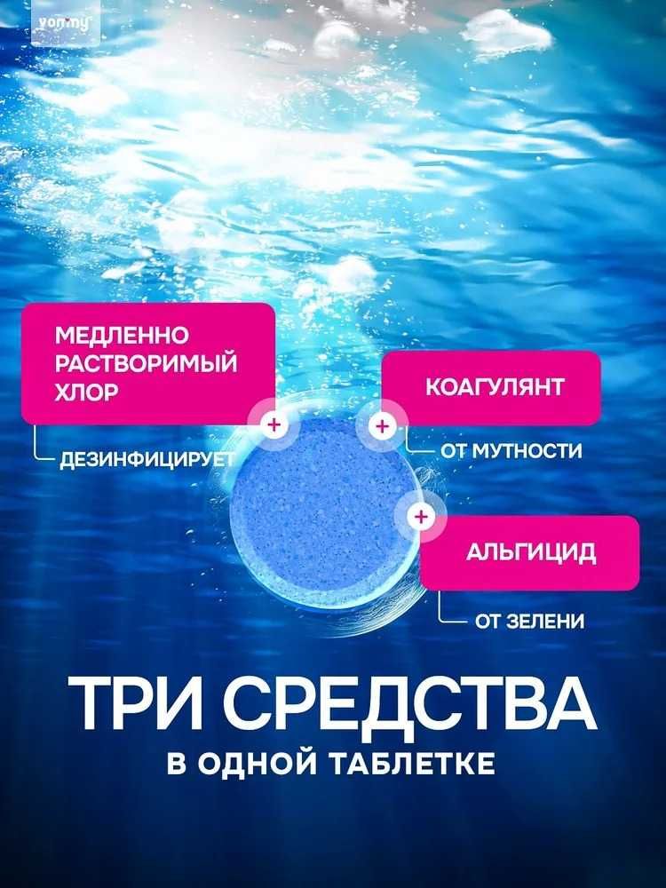 Медленно растворимая химия 3-в-1 хлор, для Бассейнов Дом Быта ред