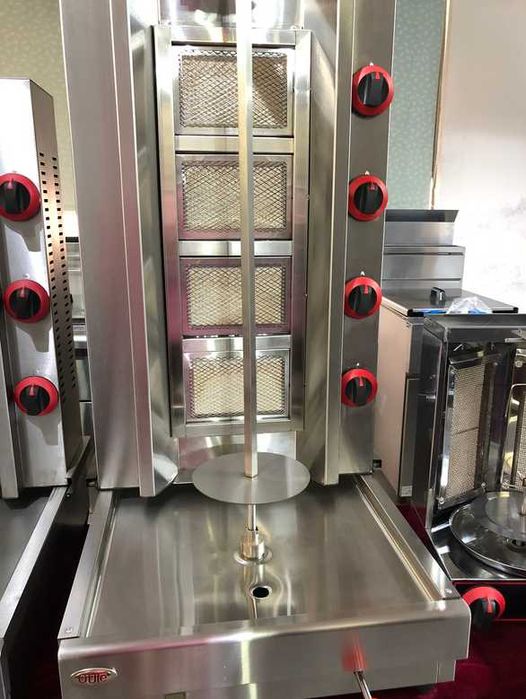 Rotisor Kebab 3 Arzatoare - Gaz GPL/Retea Capacitate 50kg Carne, Inox