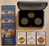 Set 3 monede BNR aur, argint, tombac Vlad Tepes gradate NGC