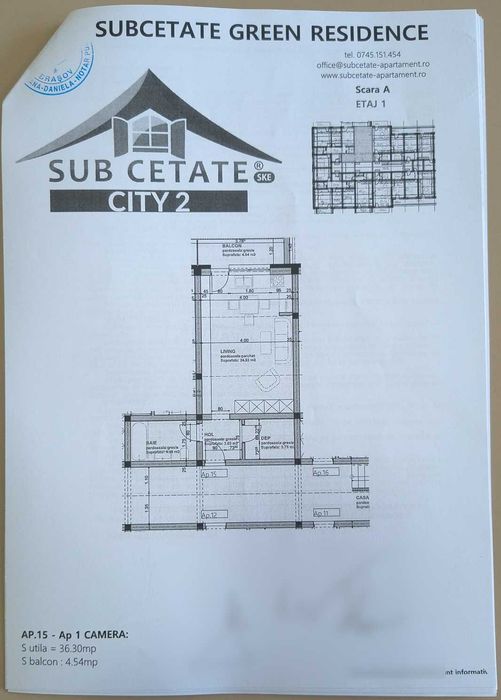 Garsonera 37mp SubCetate City 2