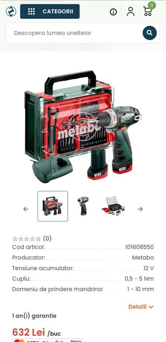 Bormasina Metabo sigilata