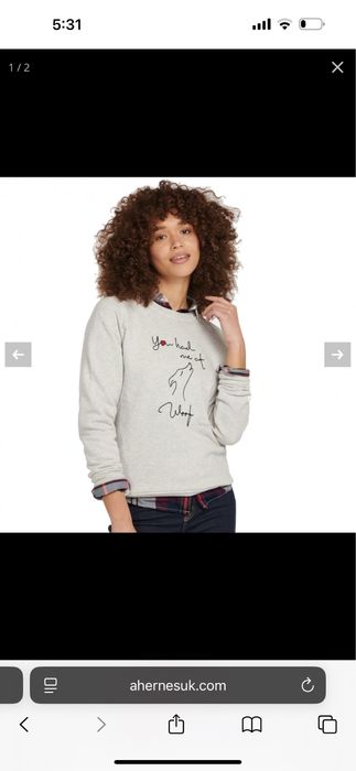 Barbour дамски сив суитчър EU36 100% памук