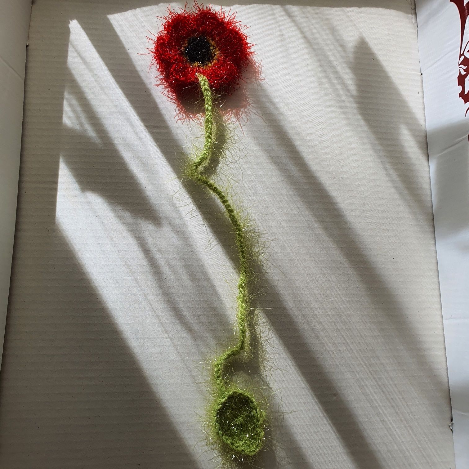 Semn de carte crosetat Handmade - mac floare
