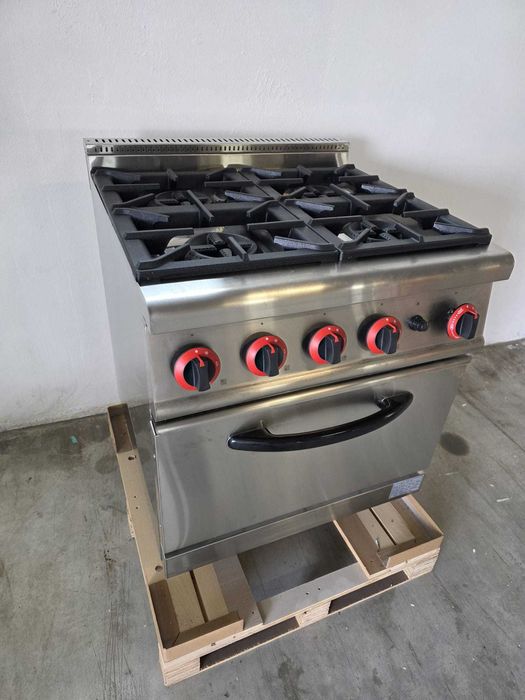 Aragaz profesional cu 4 ochiuri, cuptor,Complet inox ,Factura Garantie