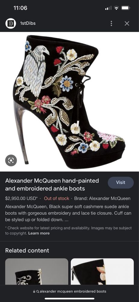 Alexander Mcqueen hand-paintet and emboirded shoes боти / обувки