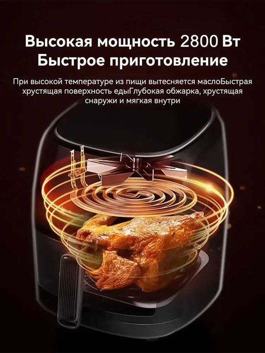 ZHONGOZHZAO Аэрогриль YC-AF-HH012, черный матовый