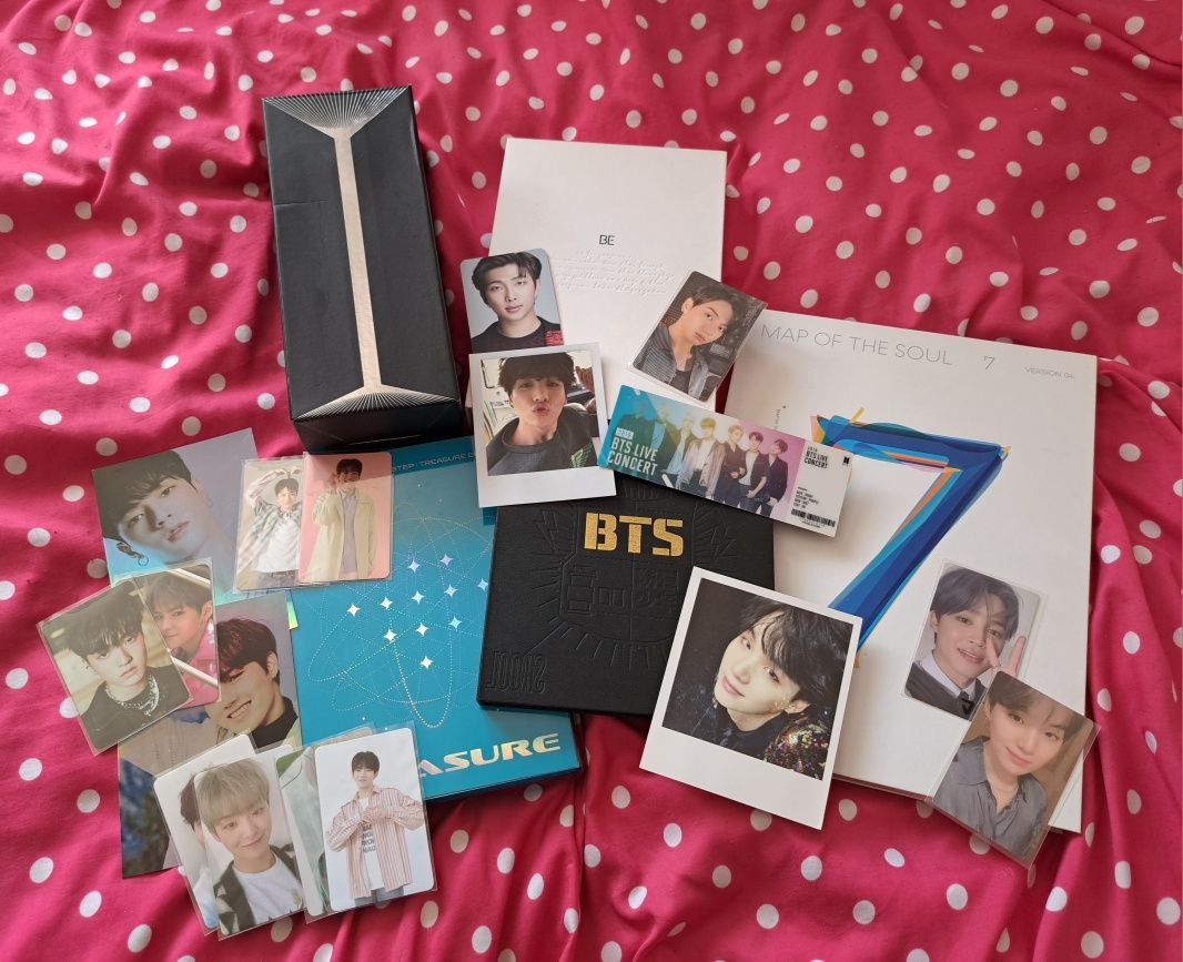 BTS & Treasure kpop, army bomb, be deluxe essential, mots 7 persona