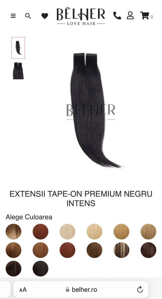 Extensii tape-on negru intens