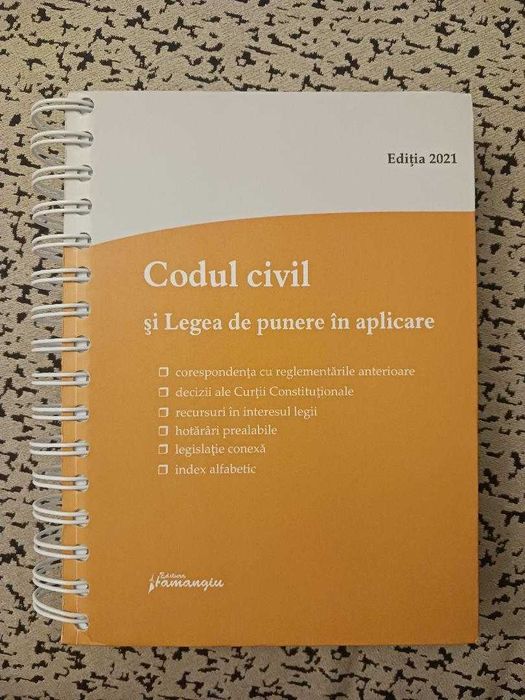 Codul civil spiralat, Ed. Hamangiu, editie actualizata la 08.01.2021