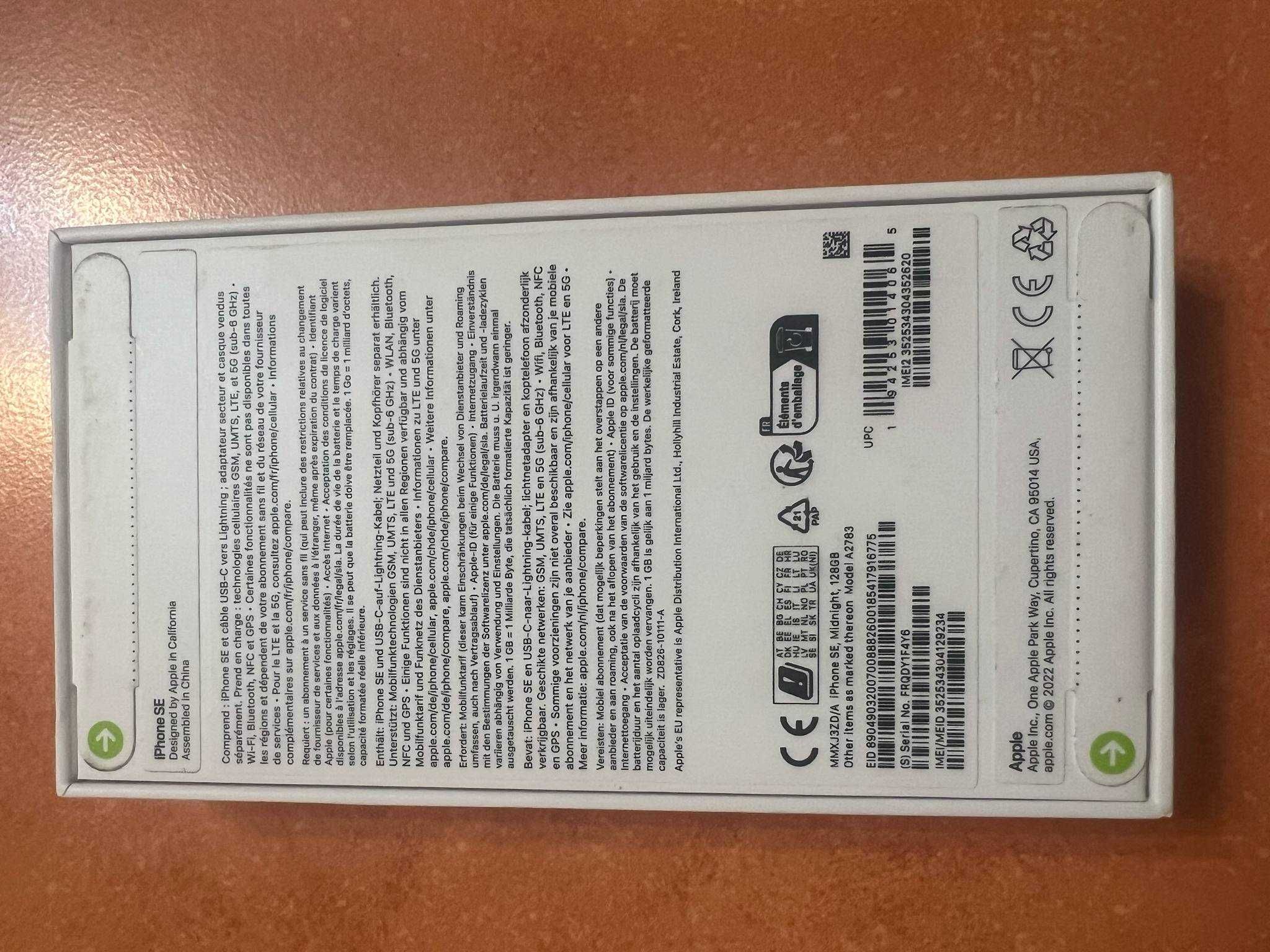 iPhone SE; Midnight; 128 GB; Model A2783 чисто нов, неотваряна кутия