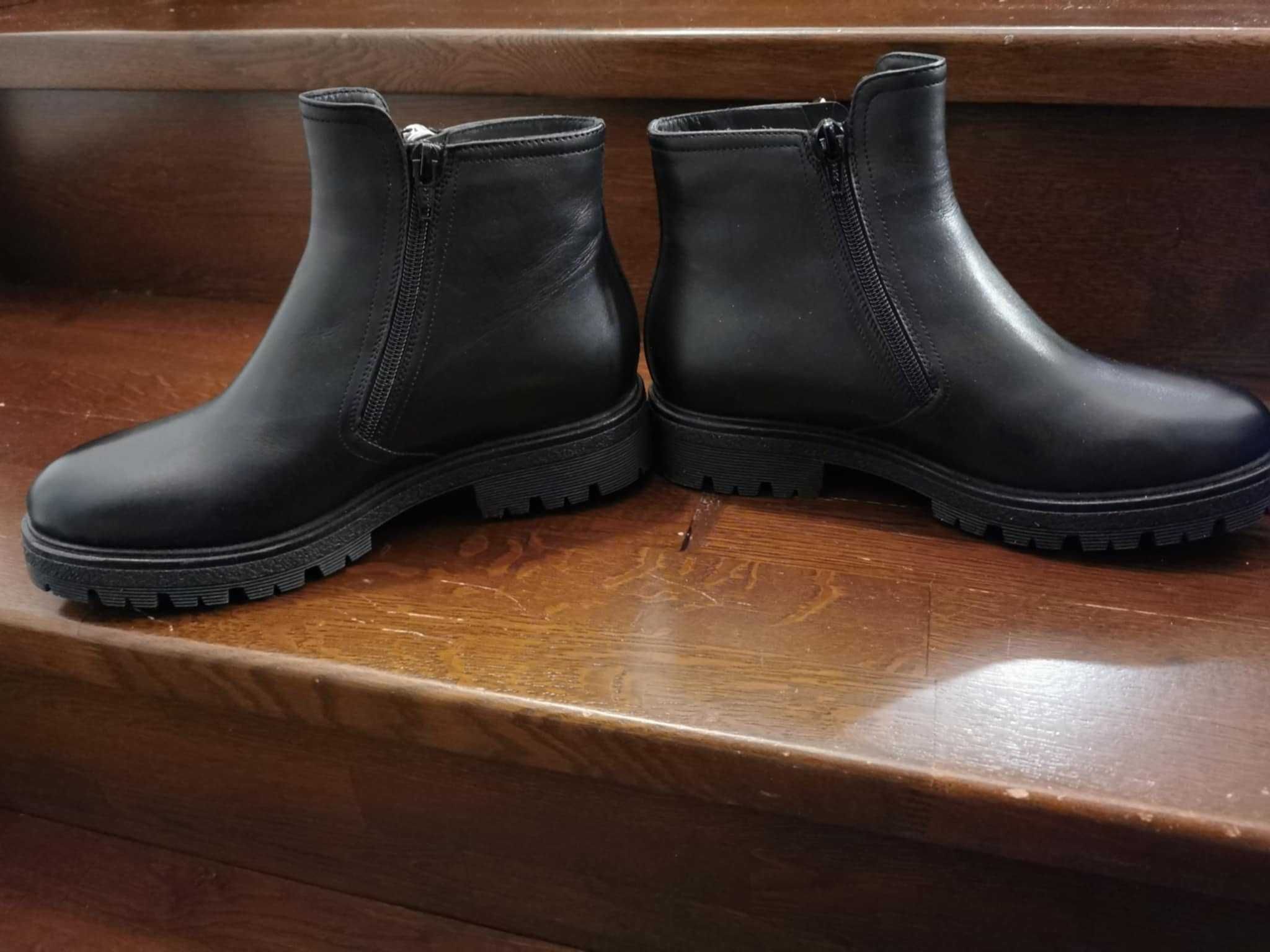 Ghete / botine AnnaCori negre, noi, nepurtate, 39, de piele