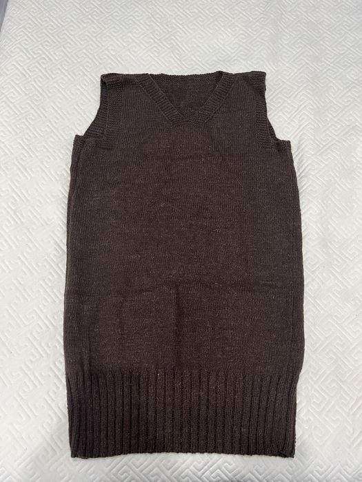 Жилетка вязаная верблюжье до колена