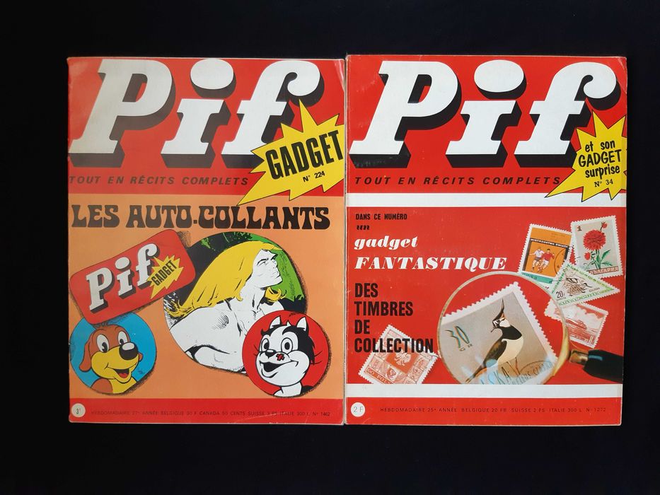Лот Стари Френски Списания Pif Gadjet 12 Броя / 1969 - 1988 год./