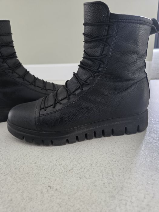 Зимни ватирани боти, естествена кожа