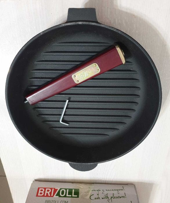 Сковорода гриль BRIZOLL Оптима Гриль 26 см, чугун .