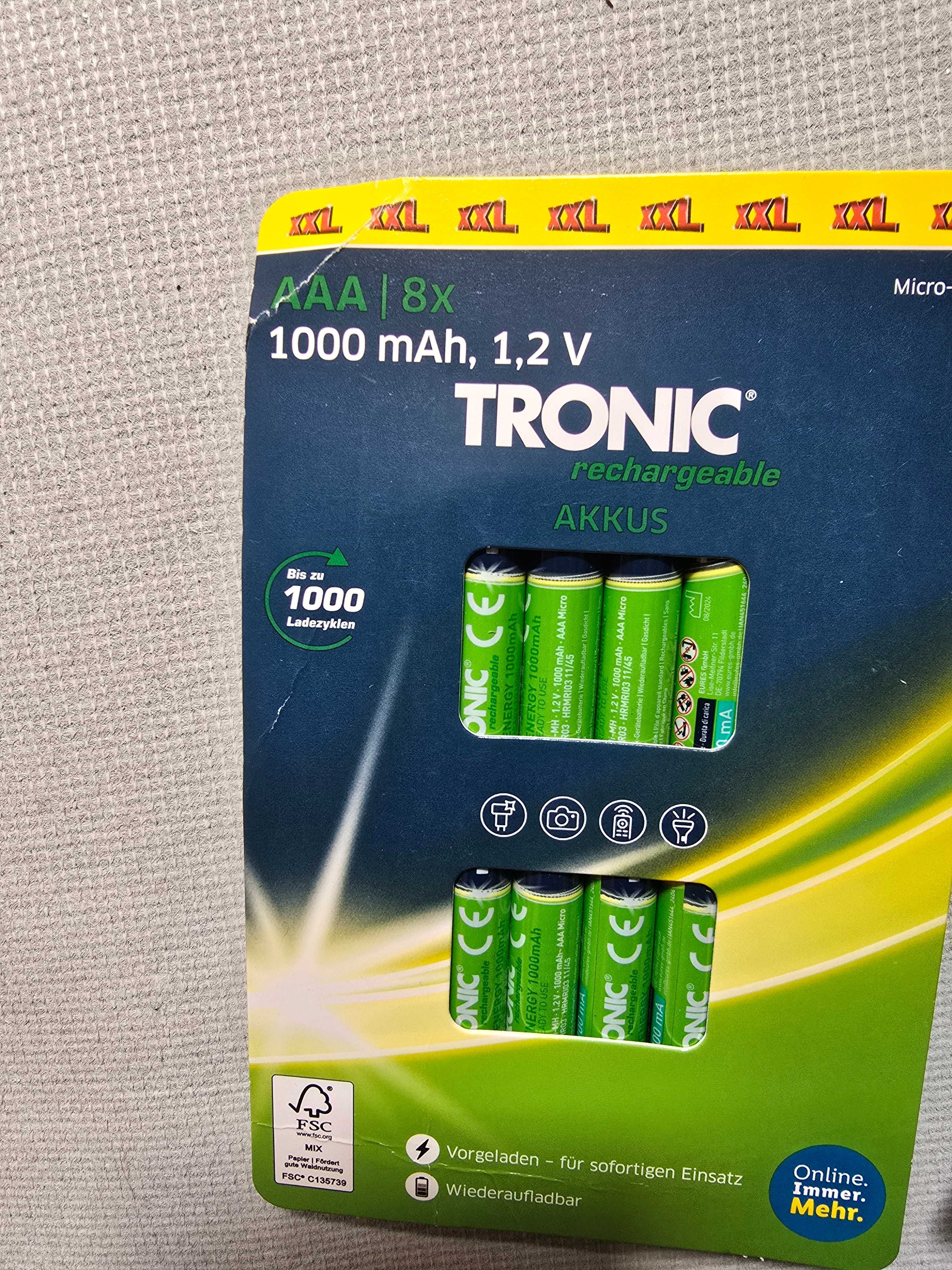 Baterii Acumulatori tronic AAA și AA,  set 8 buc, super oferta