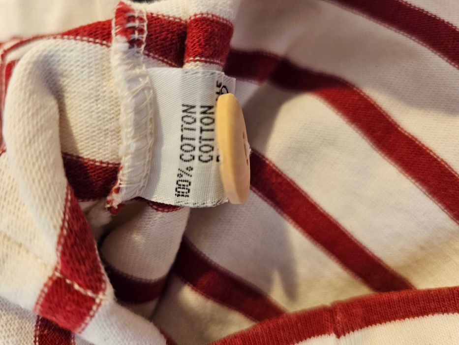 Cardigan in dungi cu nasturi de lemn 100% bumbac