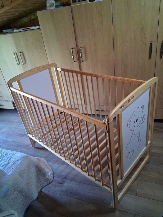 Patut lemn Babyneeds, Timmi, 120x60 cm, laterala culisanta