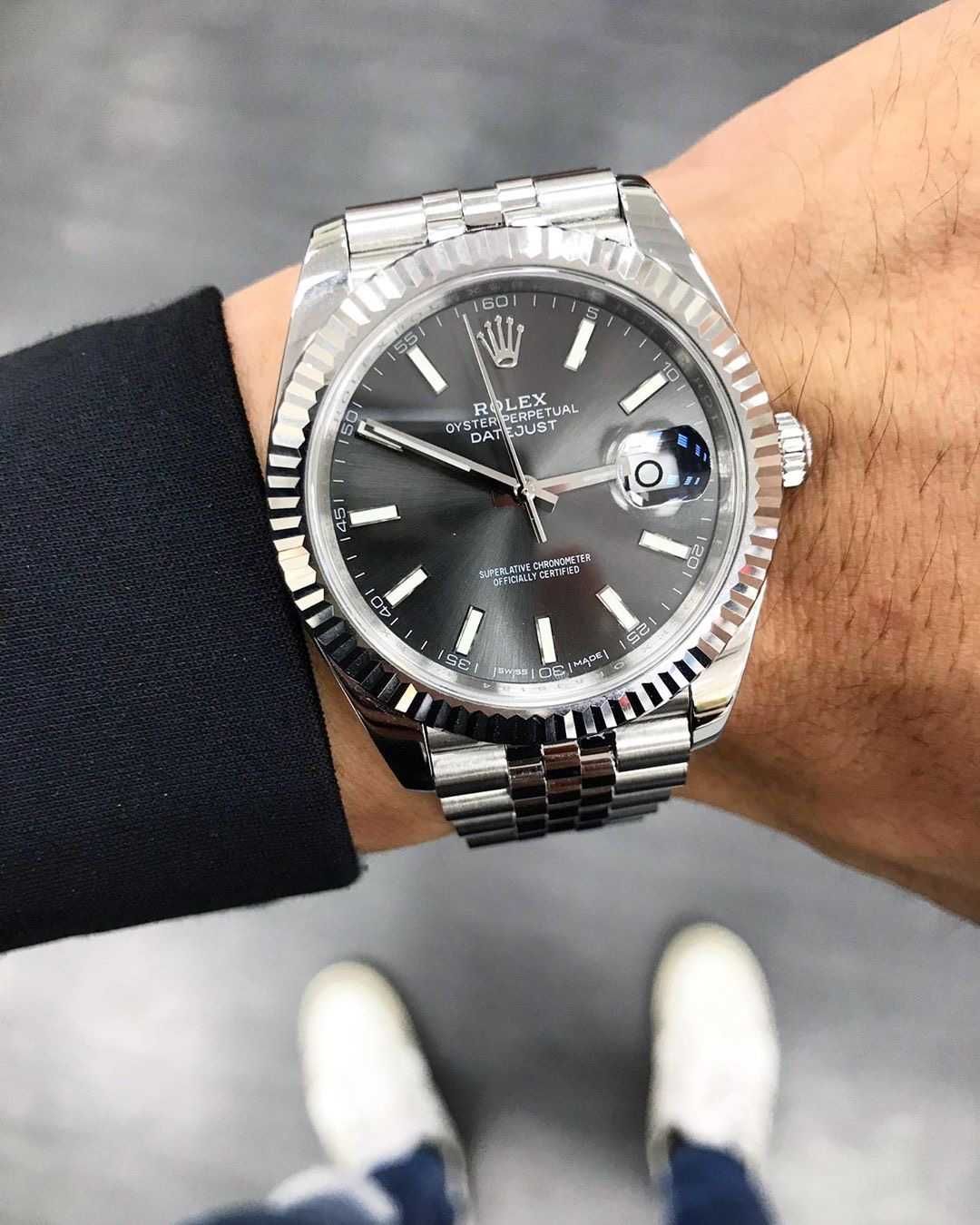 rolex datejust 41mm сив циферблат