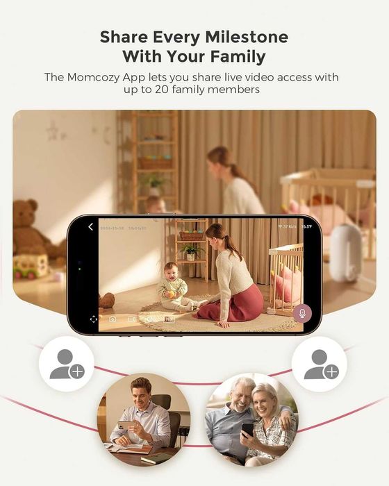 Momcozy BM04 бебефон - WiFi, 2 камери, 5" дисплей, мобилно приложение