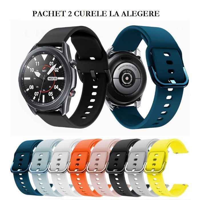 2x Curea silicon 22mm Samsung Galaxy Watch 3 46mm Gear S3 Huawei GT 2