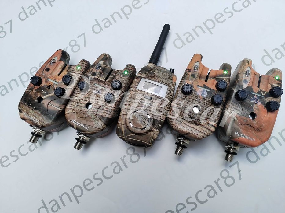 Set 4 Avertizori cu Statie ROBINHAN CAMUFLAJ CU LUMINA VEGHE si penar