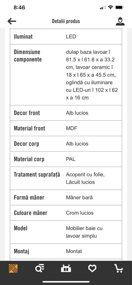 Oglinga Noua cu Led montata pe panel MDF