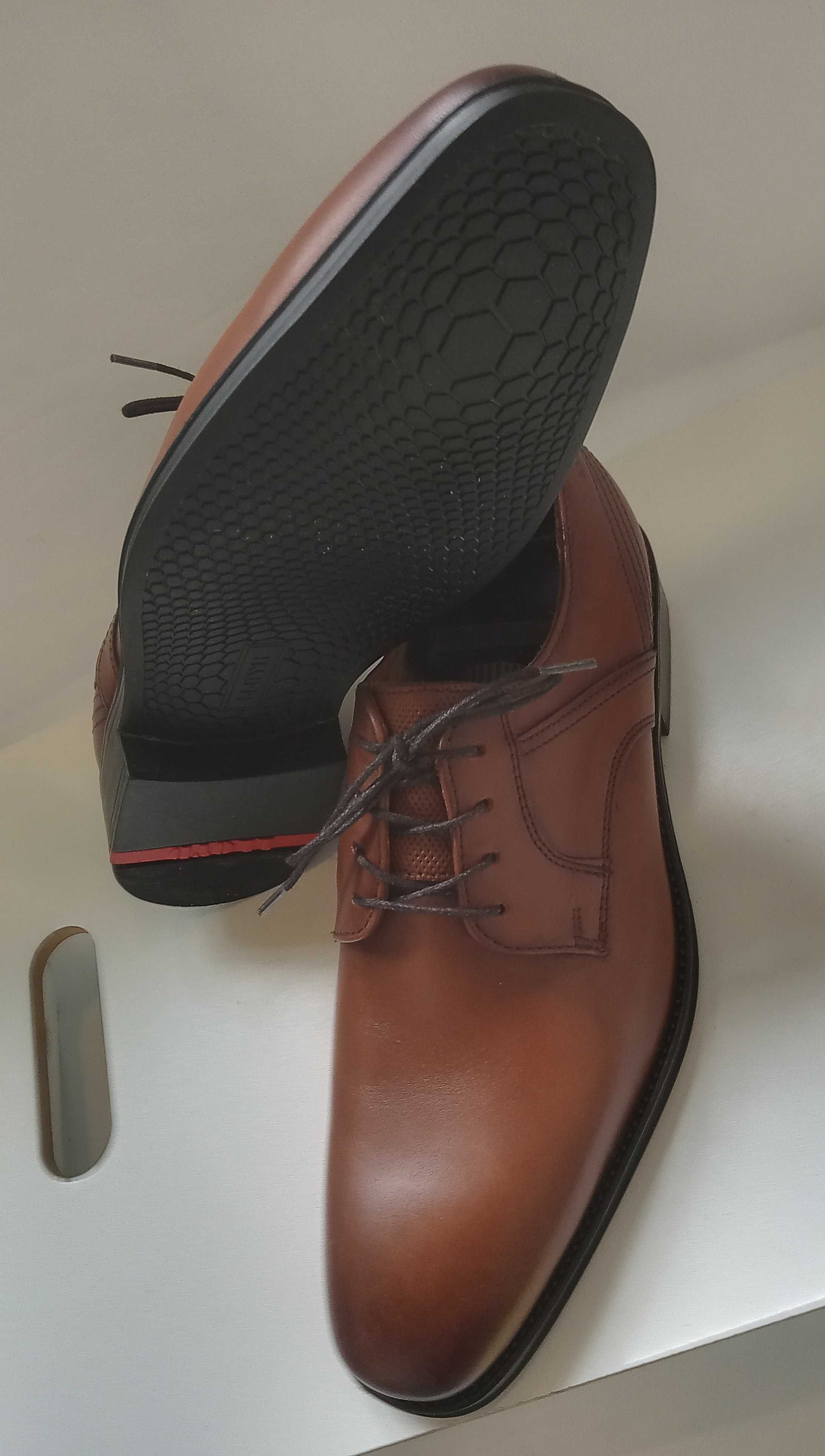 Pantofi derby 38 39 plain toe premium LLOYD NOI piele naturala