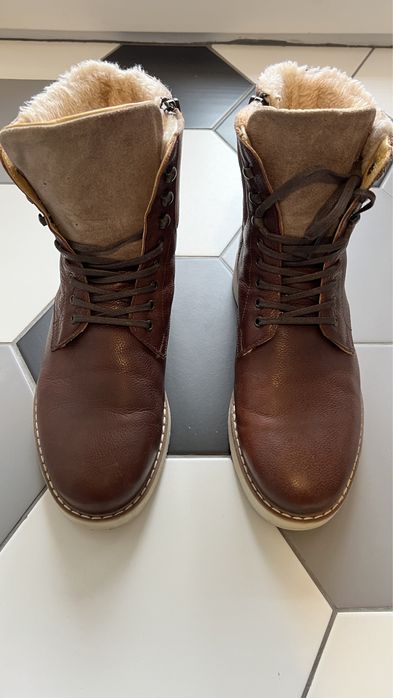 Ghete / bocanci Otter marime 41 piele imblanite șiret / fermoar