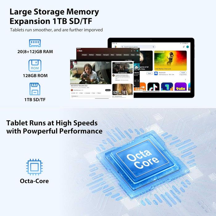 Таблет Iphone FORUSER 10" Android 14 Octa 2.0GHz 5G 36GB RAM 128GB РОМ