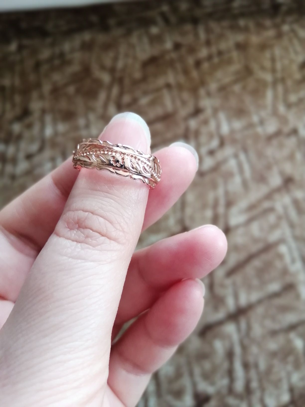 Дамски пръстен розово злато