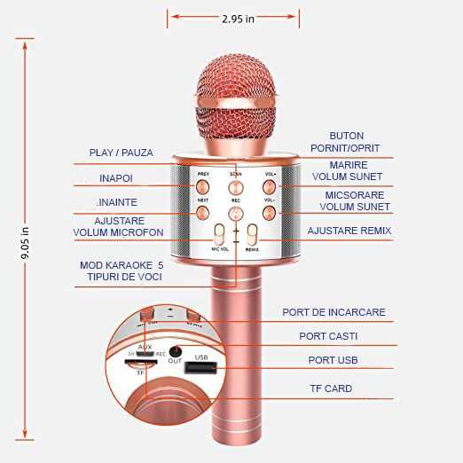 Microfon wireless pentru karaoke
